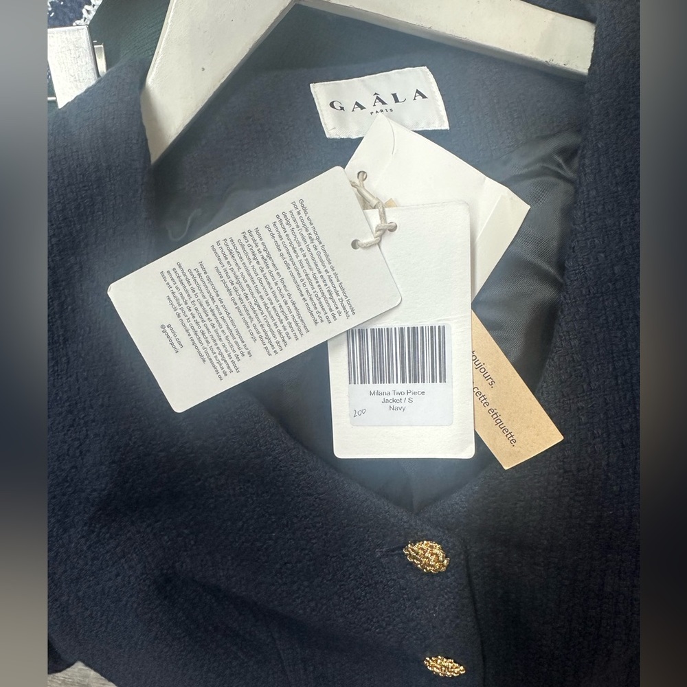 Gaala  Paris Milana Cotton Tweed Two Piece. New size 36 set . Color Navy Blue - Picture 15 of 16